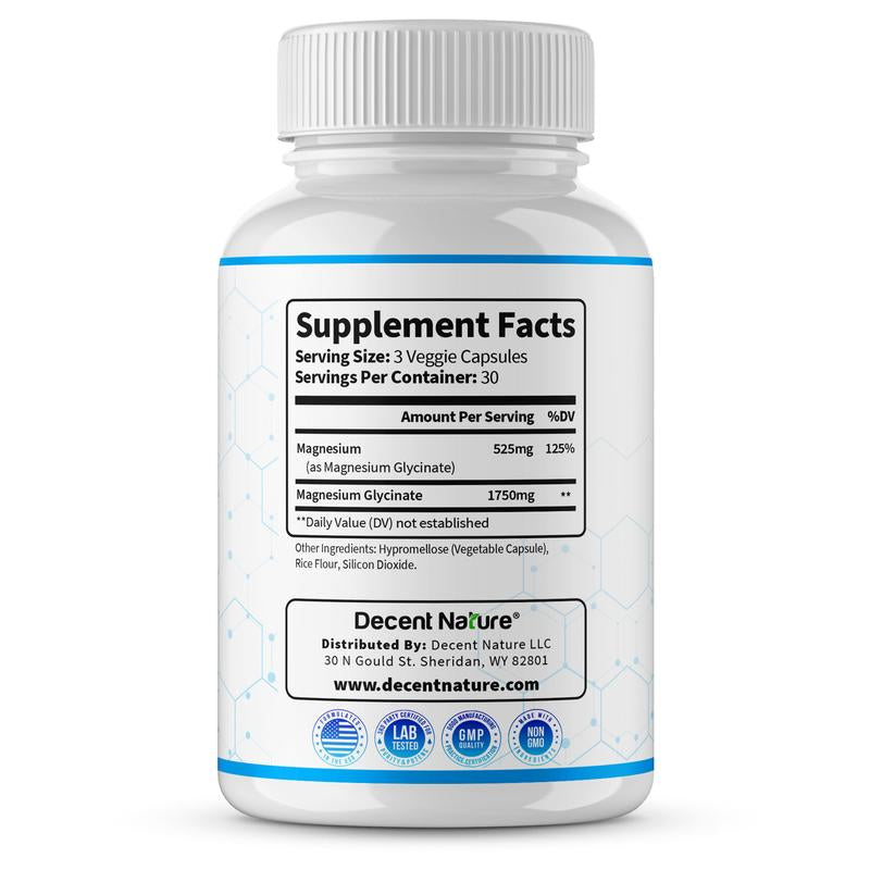 Magnesium Glycinate 500Mg Magnesium Supplement 90 Capsules