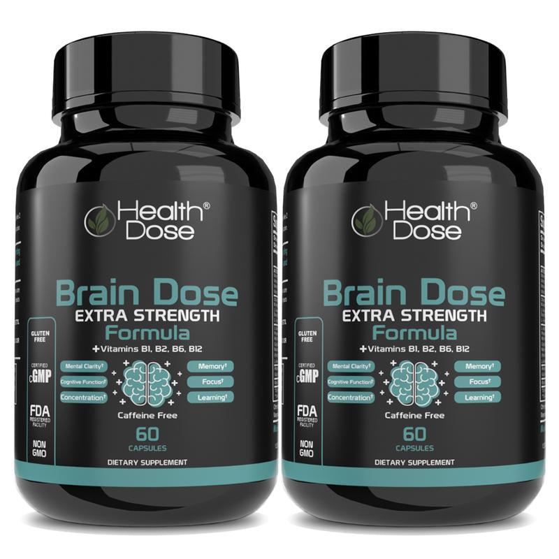 Health Dose Brain Dose, Natural Energy & Vitamins Supplement for Men & Women. Nutritional Support Fitness Dietary Neuro Healthcare Edible