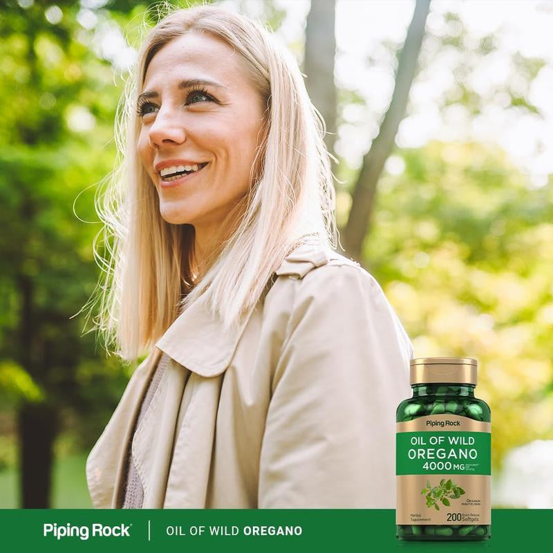 Oregano Oil Capsules 4000Mg, 200 Pills, Wild Harvested Herbal Extract Supplement for Immune Support, Non-Gmo, Gluten-Free for Overall Wellness