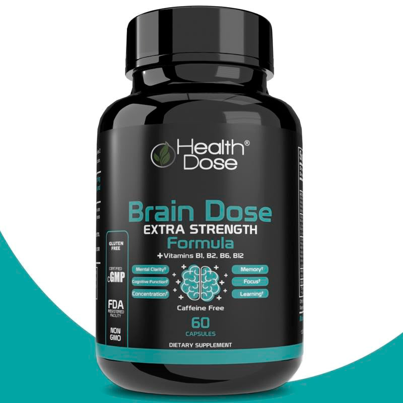 Health Dose Brain Dose, Natural Energy & Vitamins Supplement for Men & Women. Nutritional Support Fitness Dietary Neuro Healthcare Edible