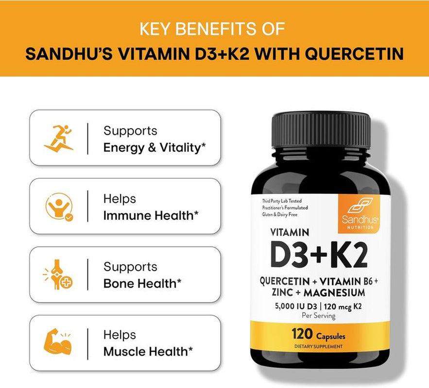 [Sandhus] Magnesium Glycinate 400Mg with Quercetin – Supports Sleep, Muscle Recovery, Bone Health & Immunity Healthcare Calcium Dietary Supplement Natural Fitness Mineral