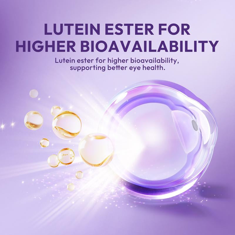 【Eye Care Essential】Lotfly Lutein Ester Gummies | Blueberry Flavor, Individually Packed | Lutein & Zeaxanthin for Clear Vision & Eye Health – 50 Gummies