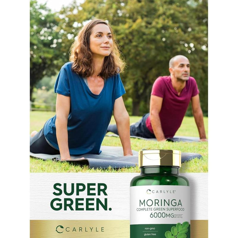 3 Bottles of Carlyle Moringa Oleifera | Complete Green Superfood | Non-Gmo, Gluten Free Supplement